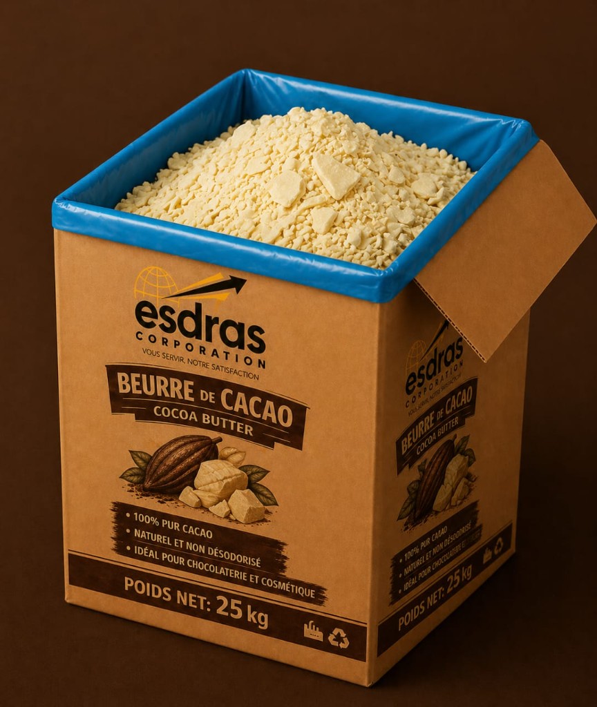 Beurre de cacao Esdras — conditionnement 25 kg